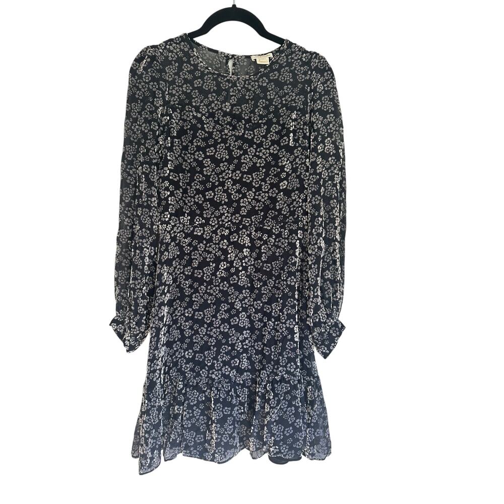 Shoshanna Silk & Floral Burnout Velvet Dress – Size 2